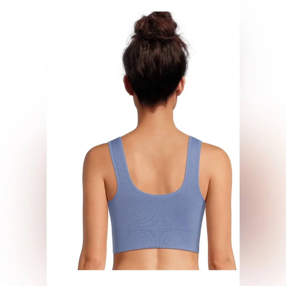 NWT‎ Avia Seamless Double Scoop Sports Bra Blue Moonlight Size Small Low Support